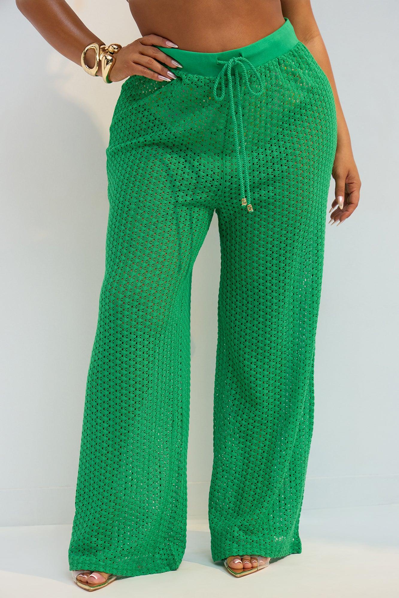Abby Swim Cover Up Pants - Kelly Green Product Image