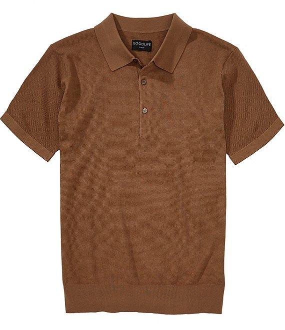 Goodlife Solid Waffle Short Sleeve Polo Shirt Product Image