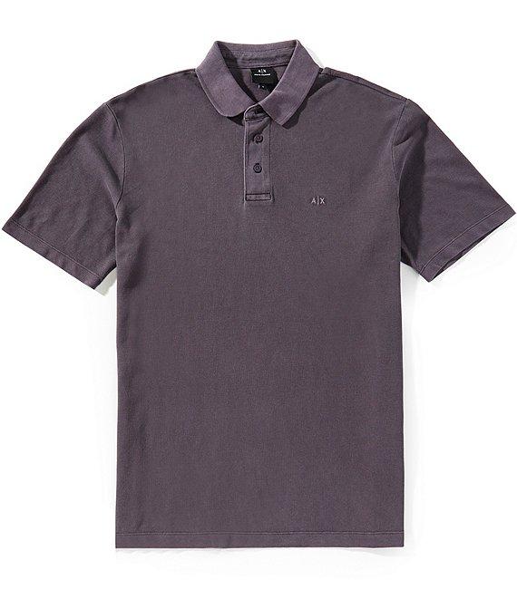 Armani Exchange Washed Pique Short Sleeve Polo Shirt Product Image