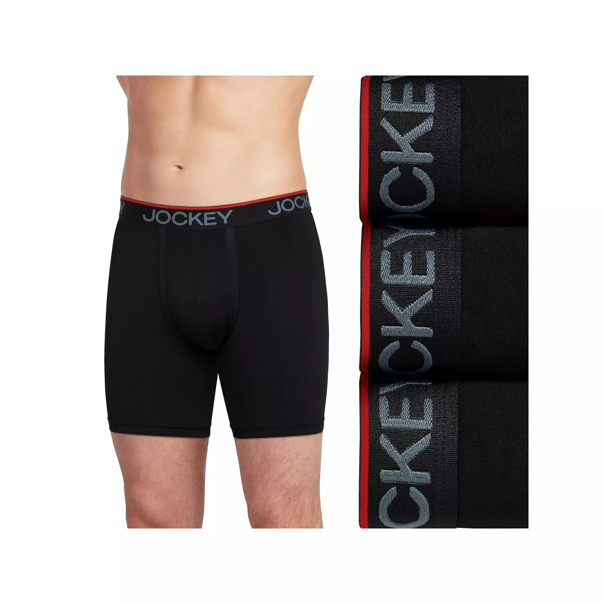 Men's Jockey 3-Pack Chafe Proof Pouch Microfiber 6" Boxer Brief,  Product Image