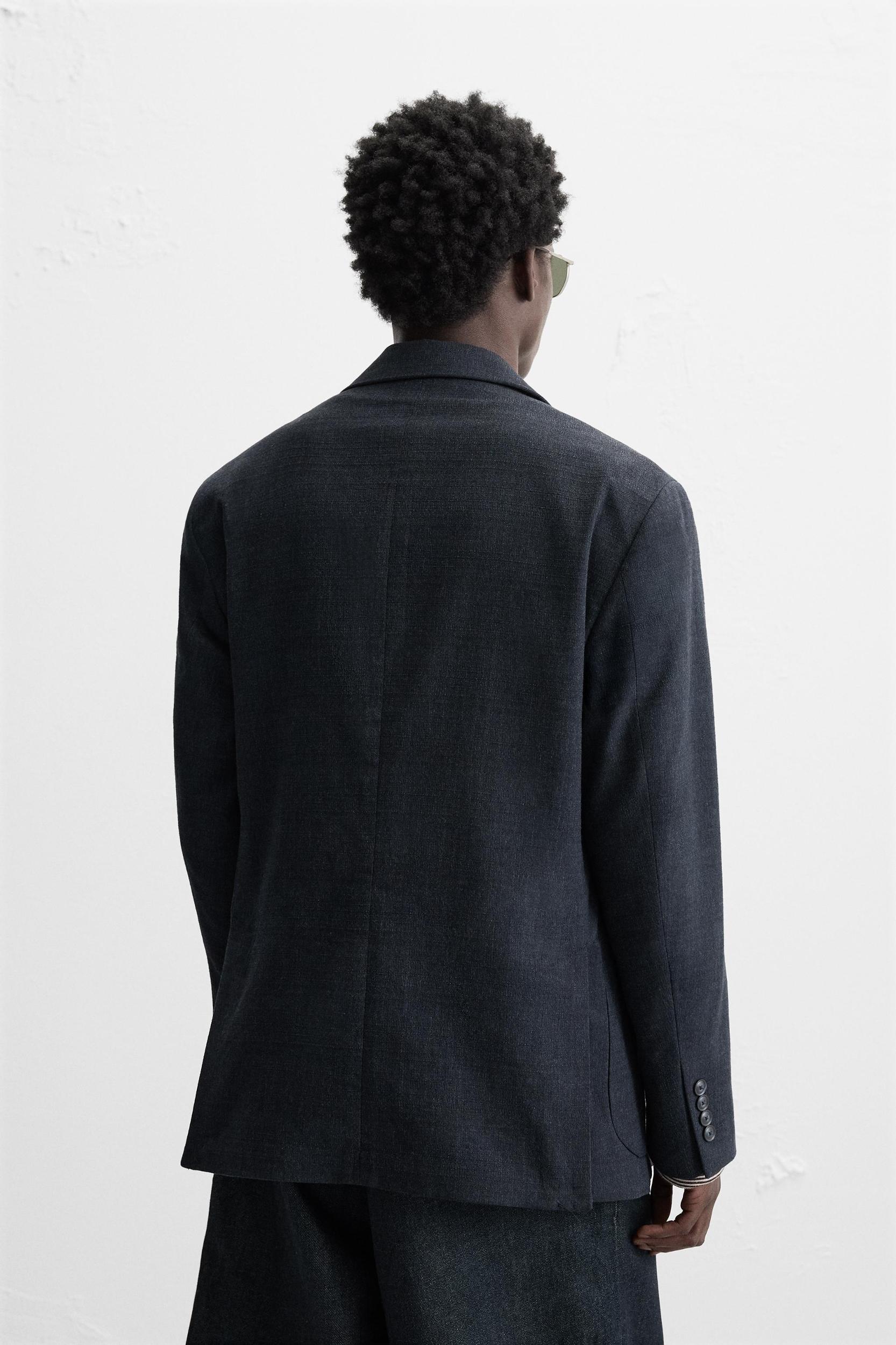 REGULAR FIT TEXTURED BLAZER Product Image