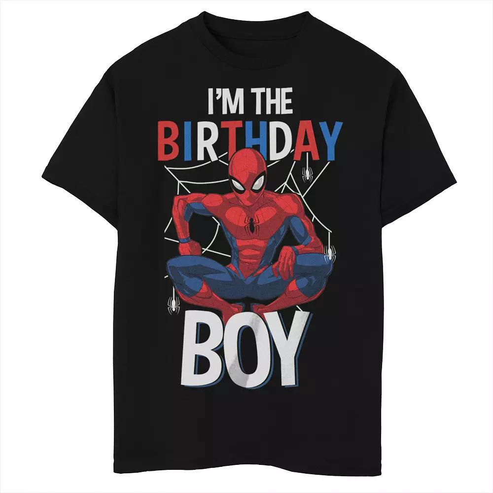 Boys Marvel Spider-Man I'm the Birthday Boy Husky Graphic Tee, Boy's,  Product Image