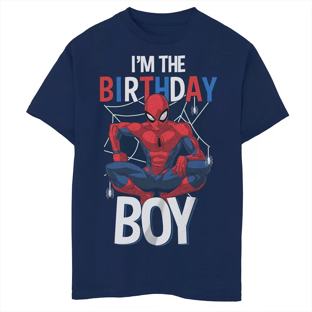 Boys Marvel Spider-Man I'm the Birthday Boy Husky Graphic Tee, Boy's,  Product Image