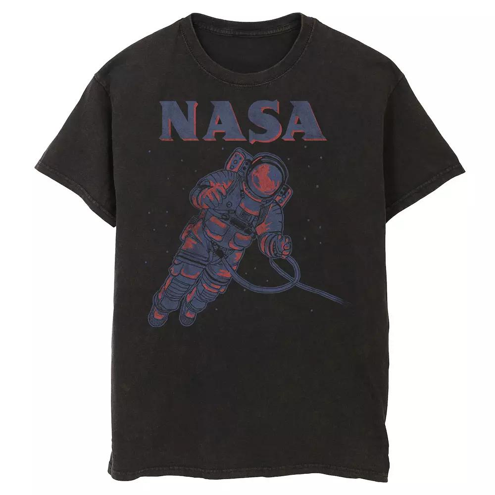 Men's NASA Neon Astronaut Cowboy In Space Graphic Tee, Size: 3XL, Black Product Image