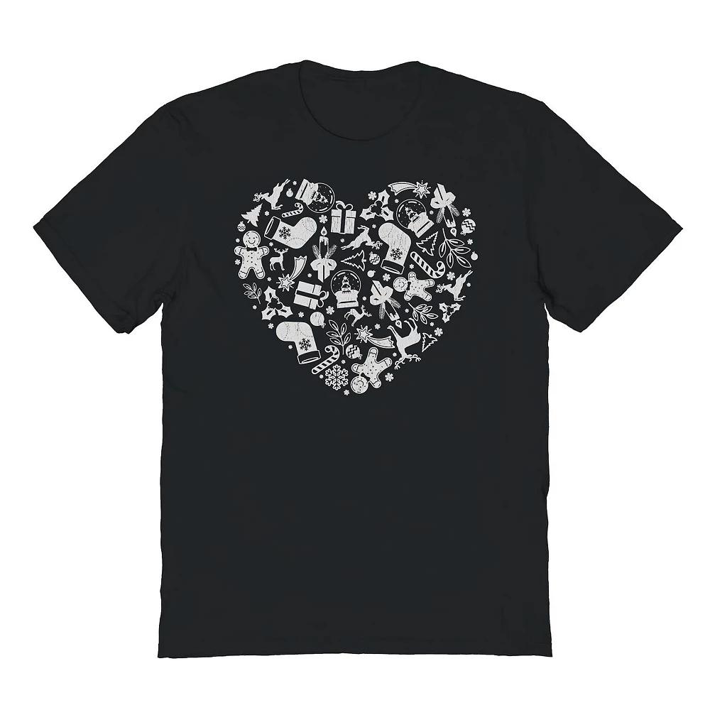 Men's Heart Christmas Graphic Tee, Adult Unisex,  Product Image