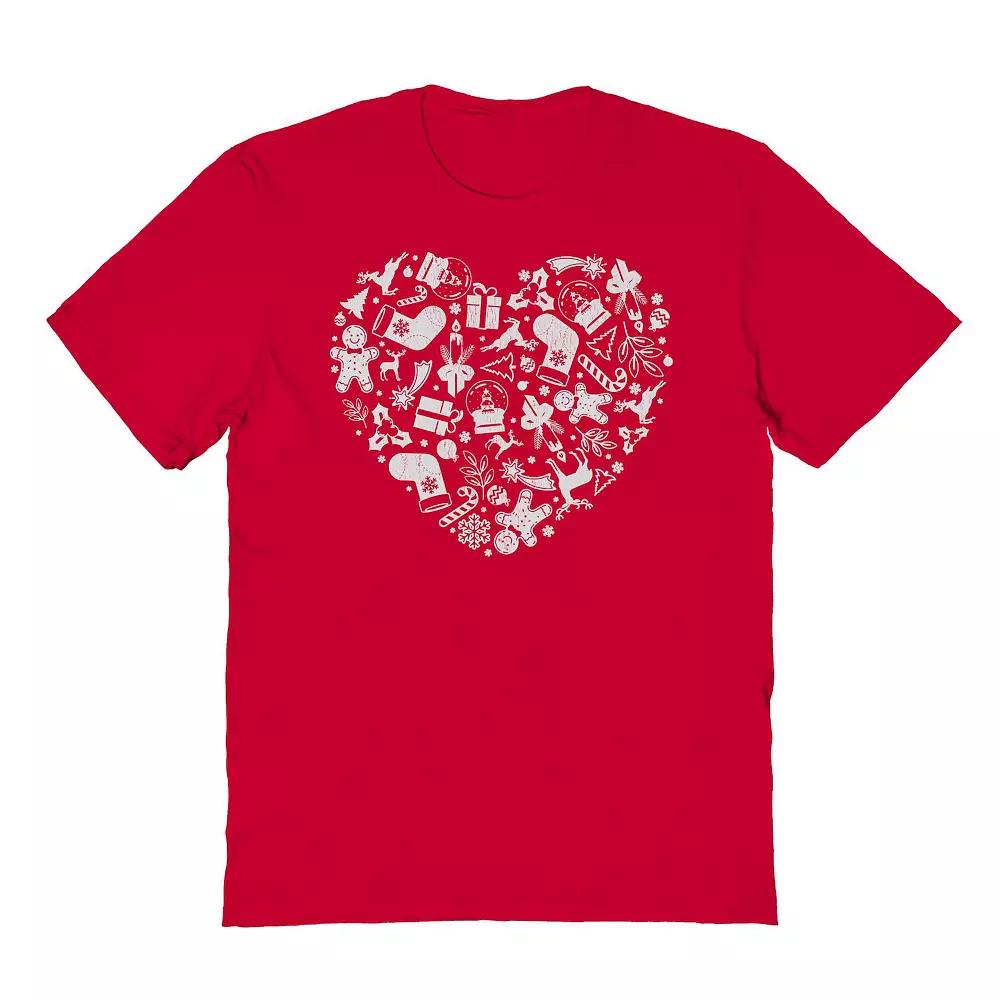 Men's Heart Christmas Graphic Tee, Size: Medium, Irish Green Product Image