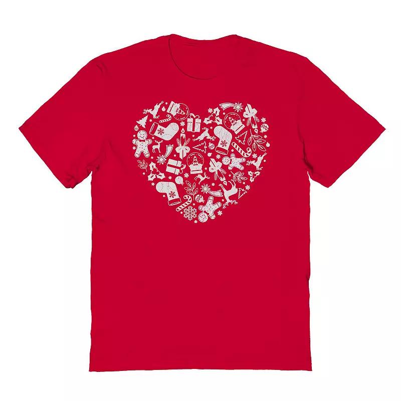 Men's Heart Christmas Graphic Tee, Adult Unisex,  Product Image