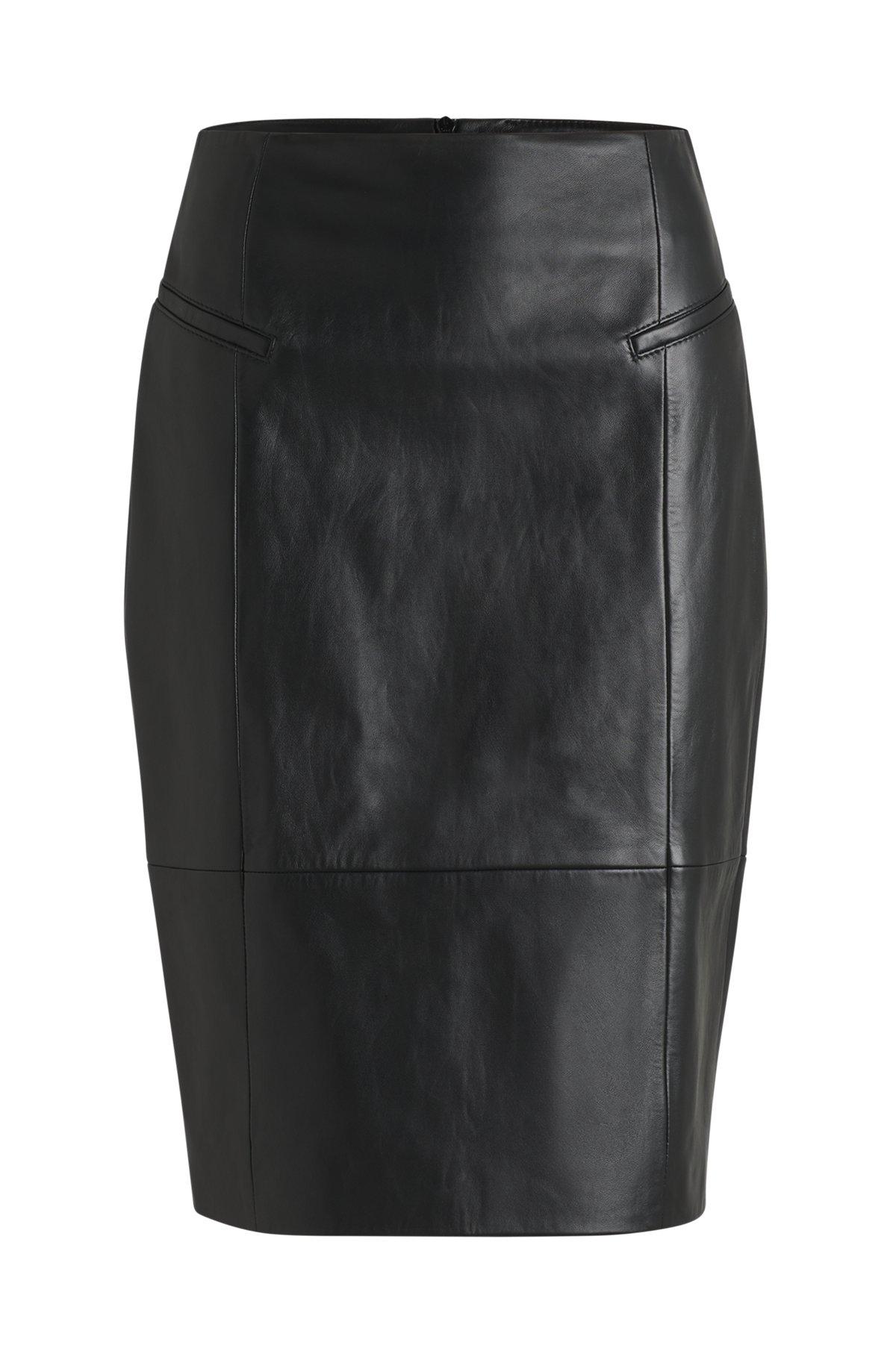 Pencil skirt in lustrous leather Product Image