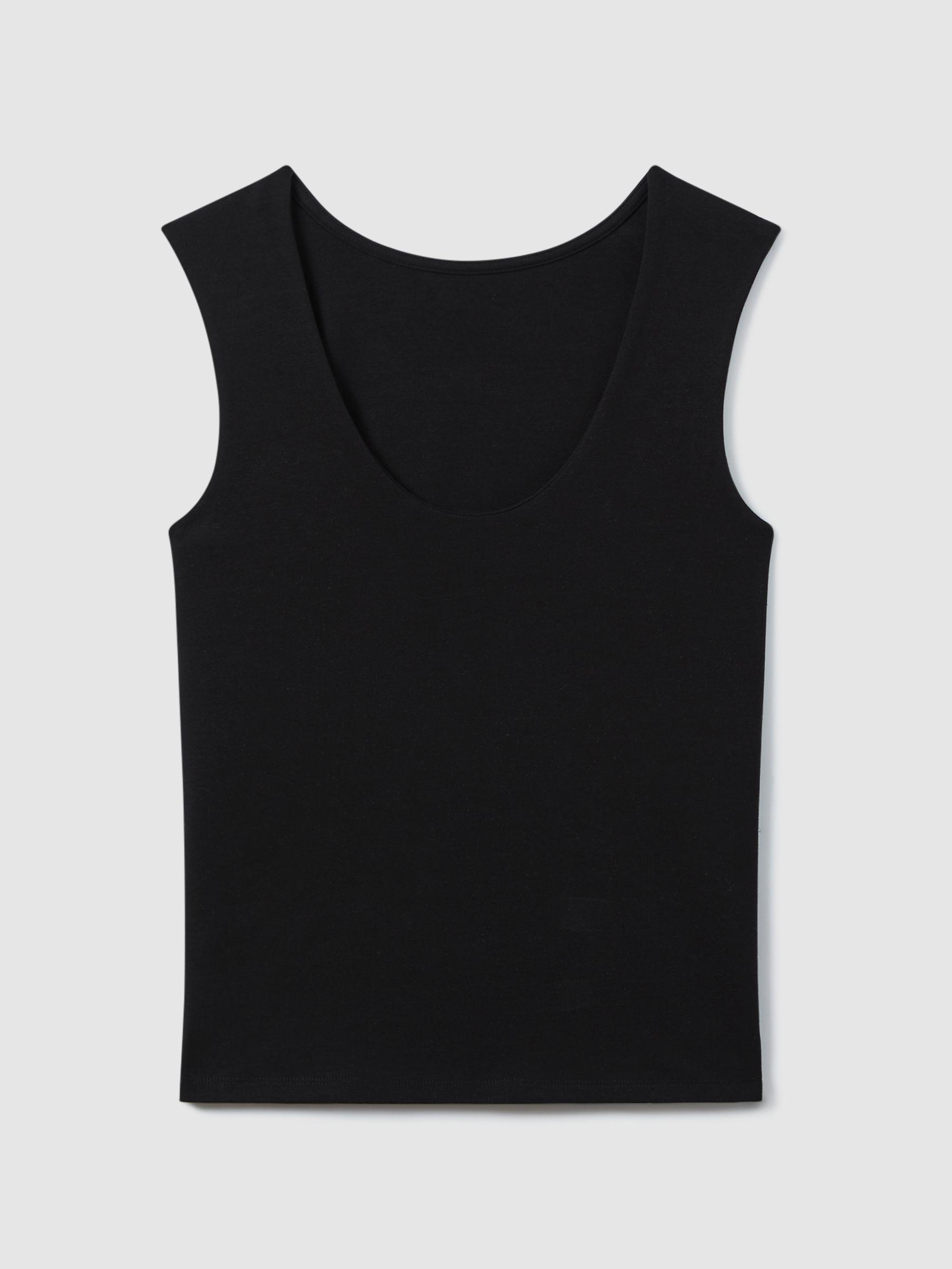 Scoop Neck Vest in Black Product Image