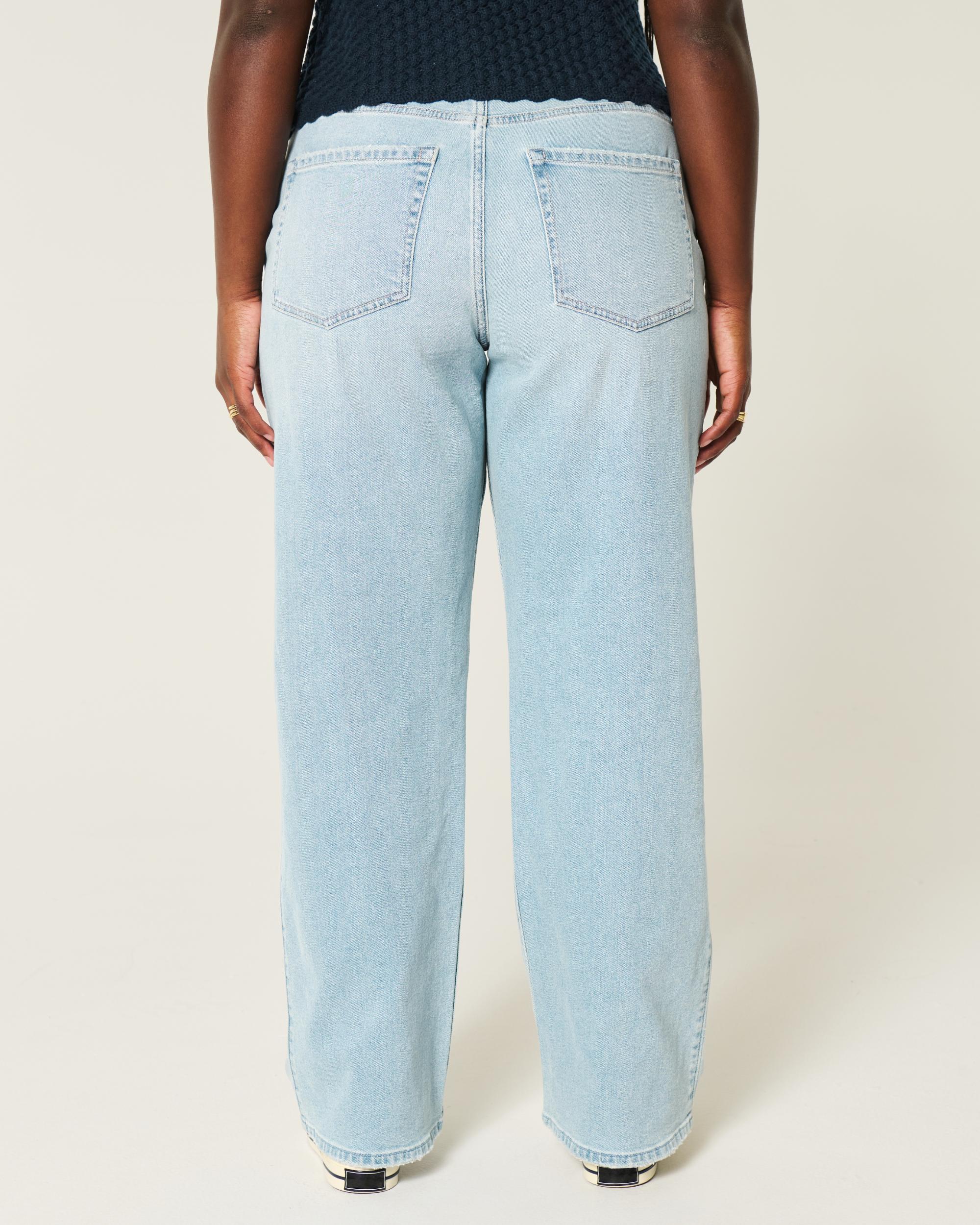 Curvy High-Rise Light Wash Dad Jeans Product Image