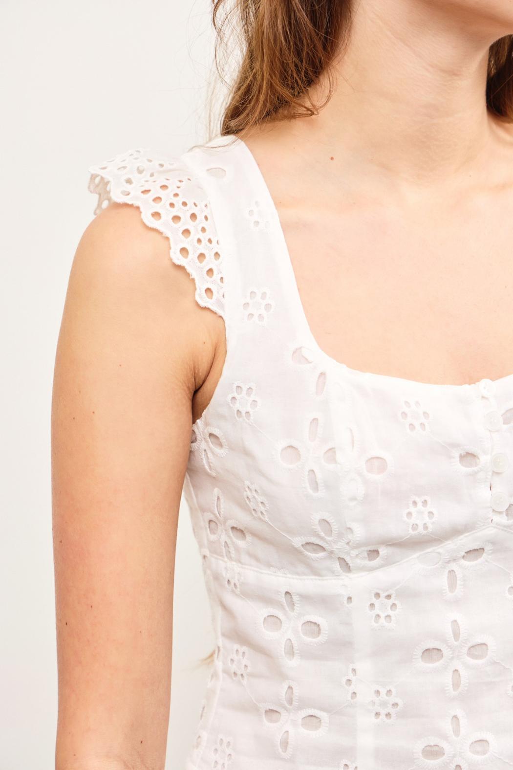 Eyelet Cap Sleeve Top Product Image
