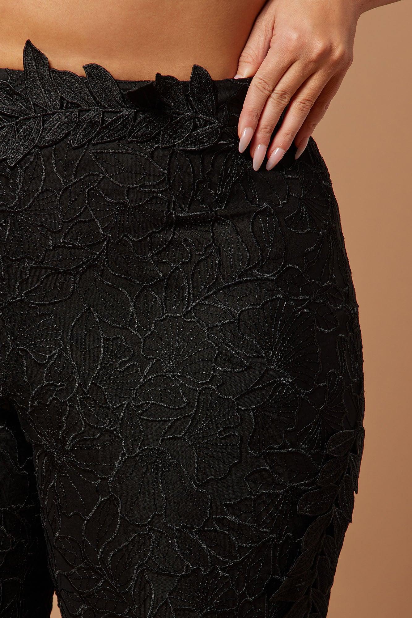 Clarissa Embroidered Pant - Black Product Image