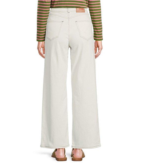 FRANCES VALENTINE Ace Stretch Denim Straight Wide Leg Jeans Product Image
