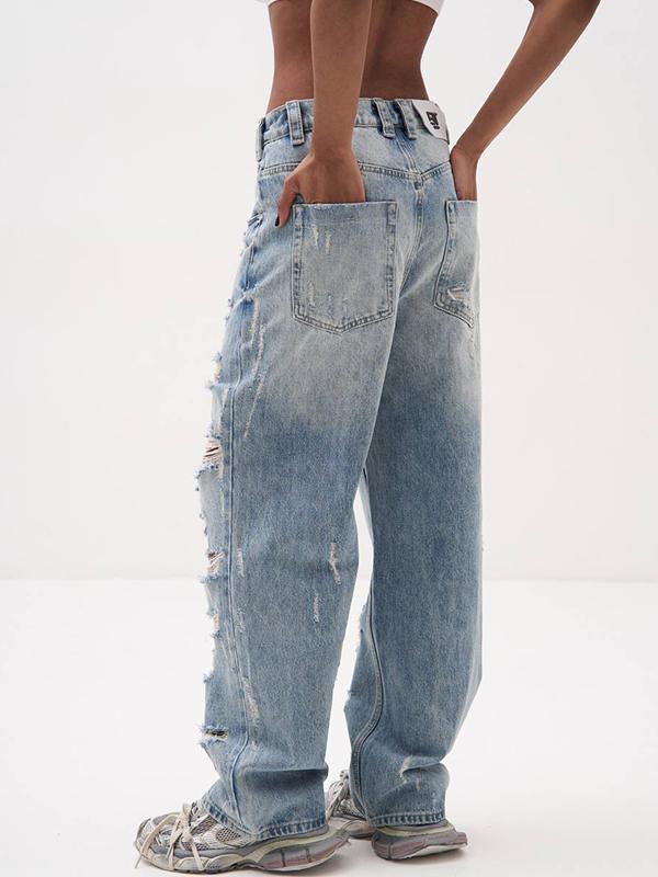 Distressed Holey Versatile Ripped Jeans Product Image