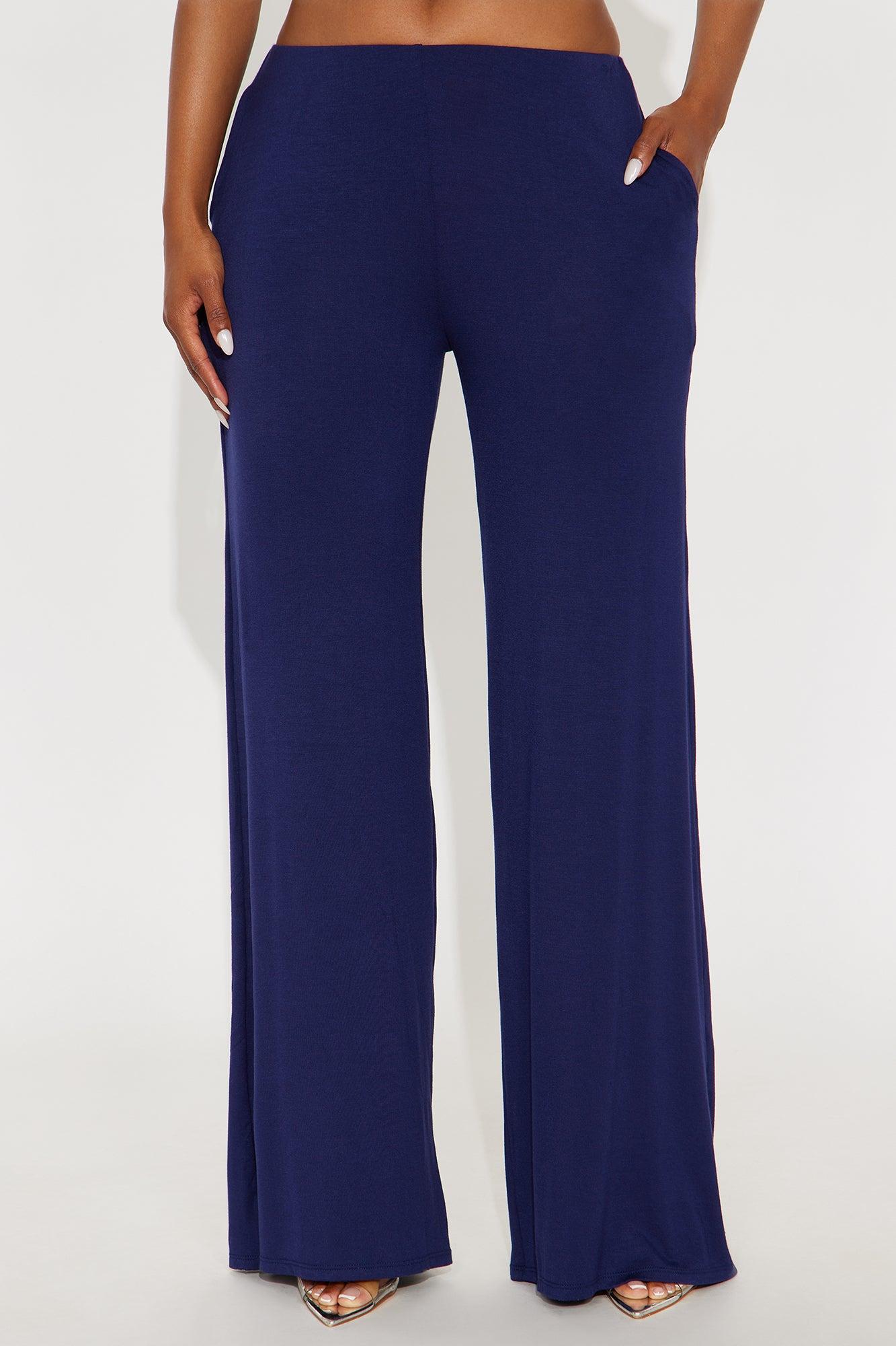 Samaria Easy Jersey Wide Leg Pant 32 - Navy Female Product Image