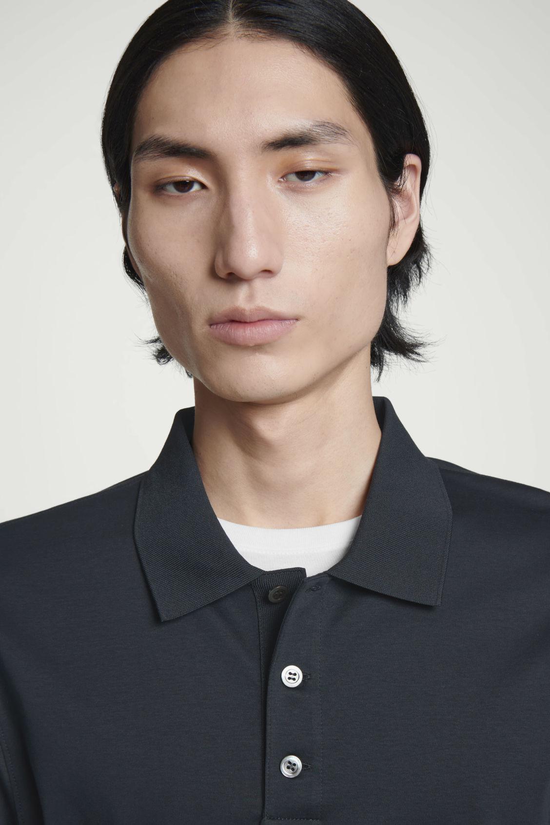 REGULAR-FIT MERCERIZED-COTTON POLO SHIRT Product Image