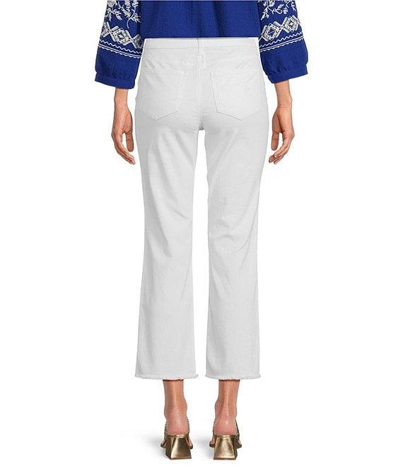 NYDJ Marilyn Stretch Denim Lift Tuck® Mid Rise Straight Leg Frayed Hem Ankle Jeans Product Image