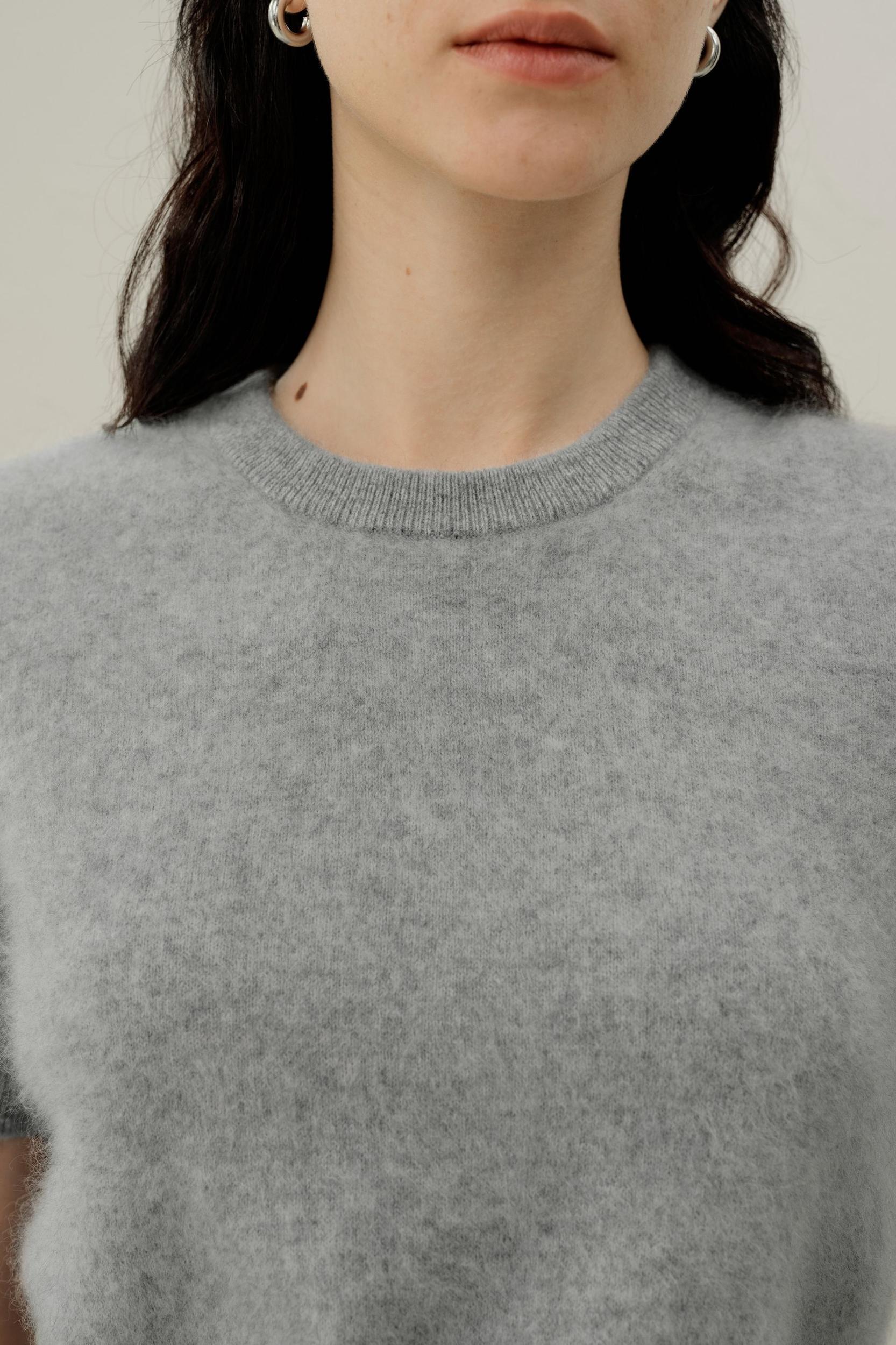 Brushed Cashmere Short-Sleeve Sweater Product Image