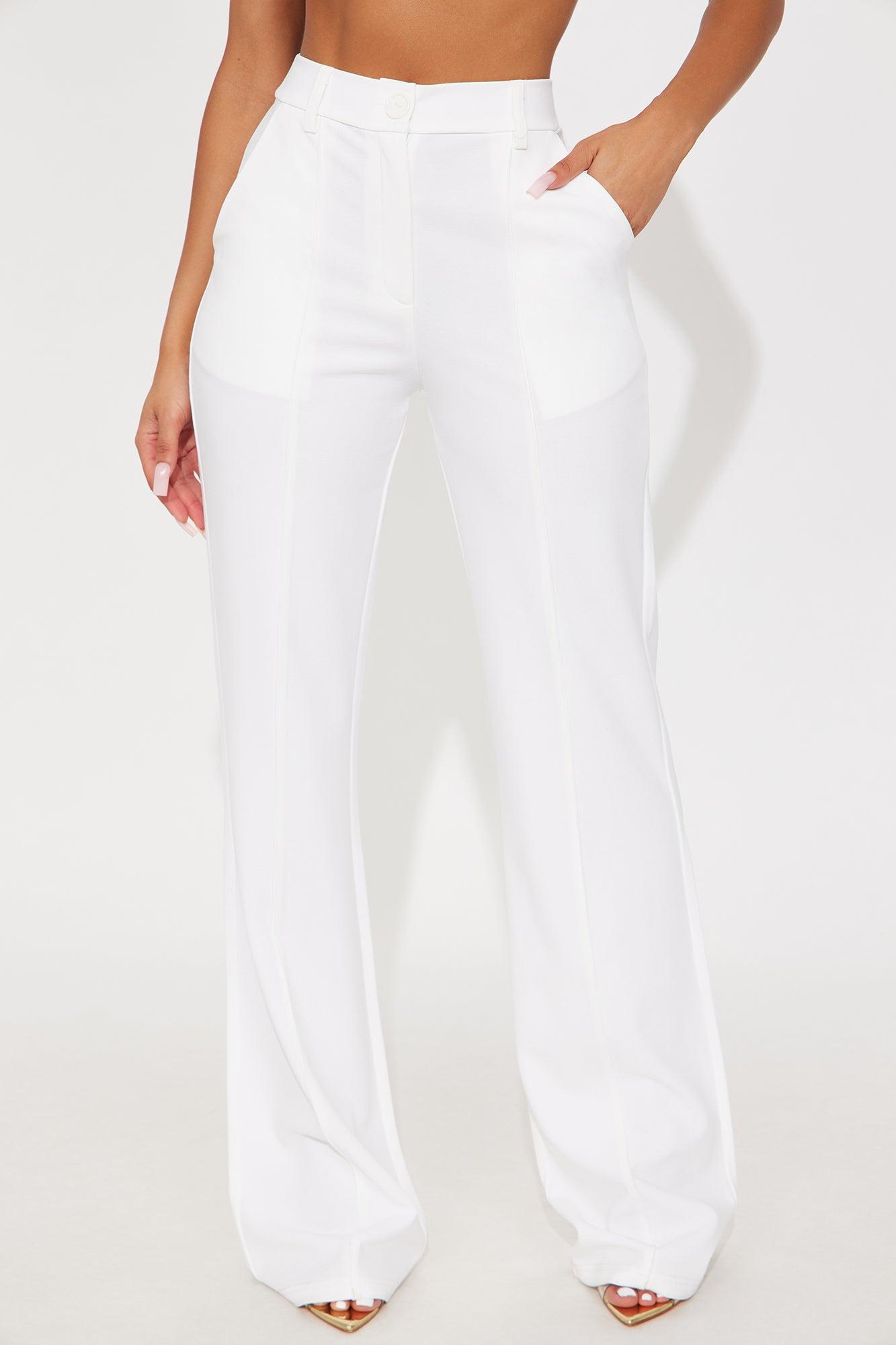 Heidi Wide Leg Trouser Pant - Ivory Female Product Image