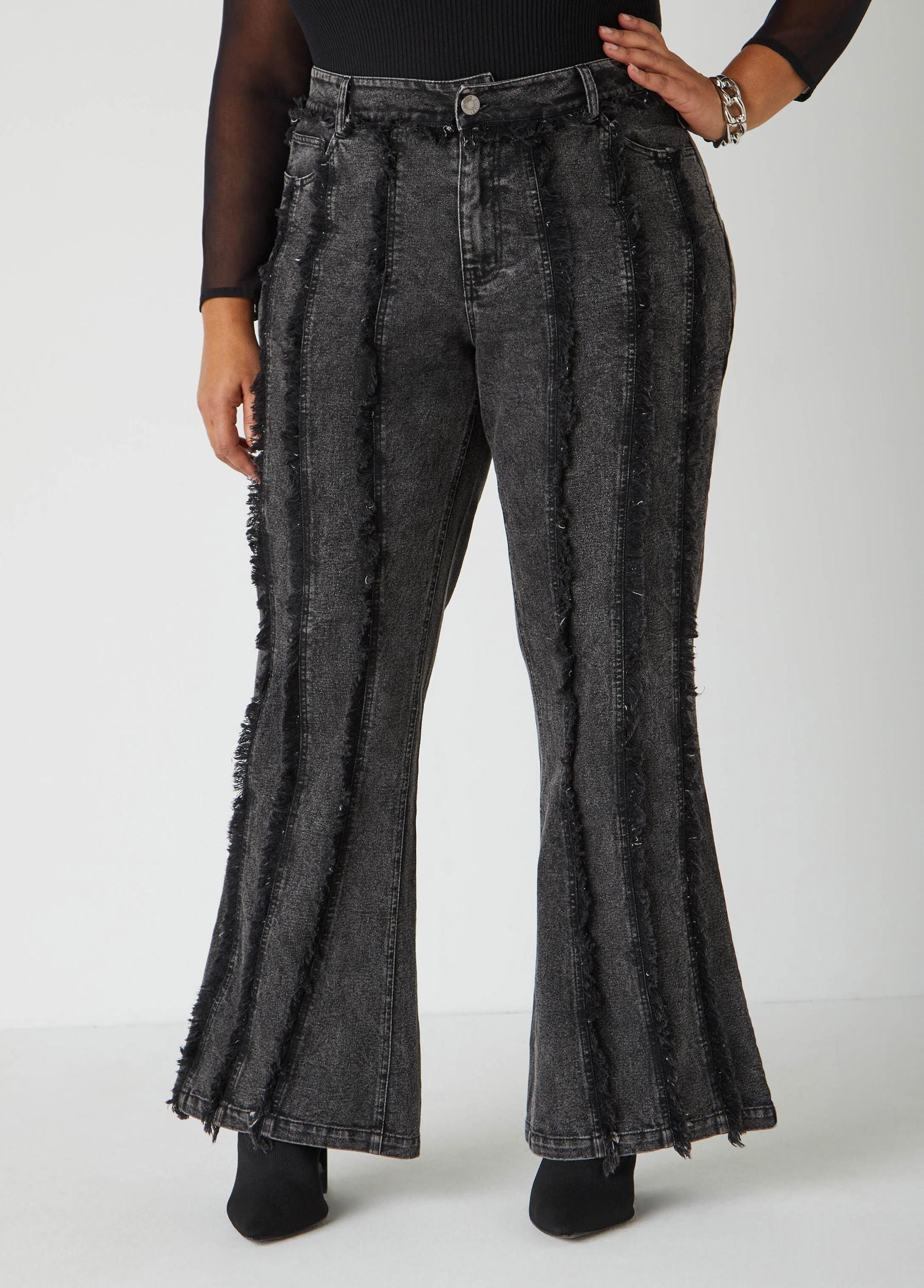 Frayed Stone Wash Jeans Product Image