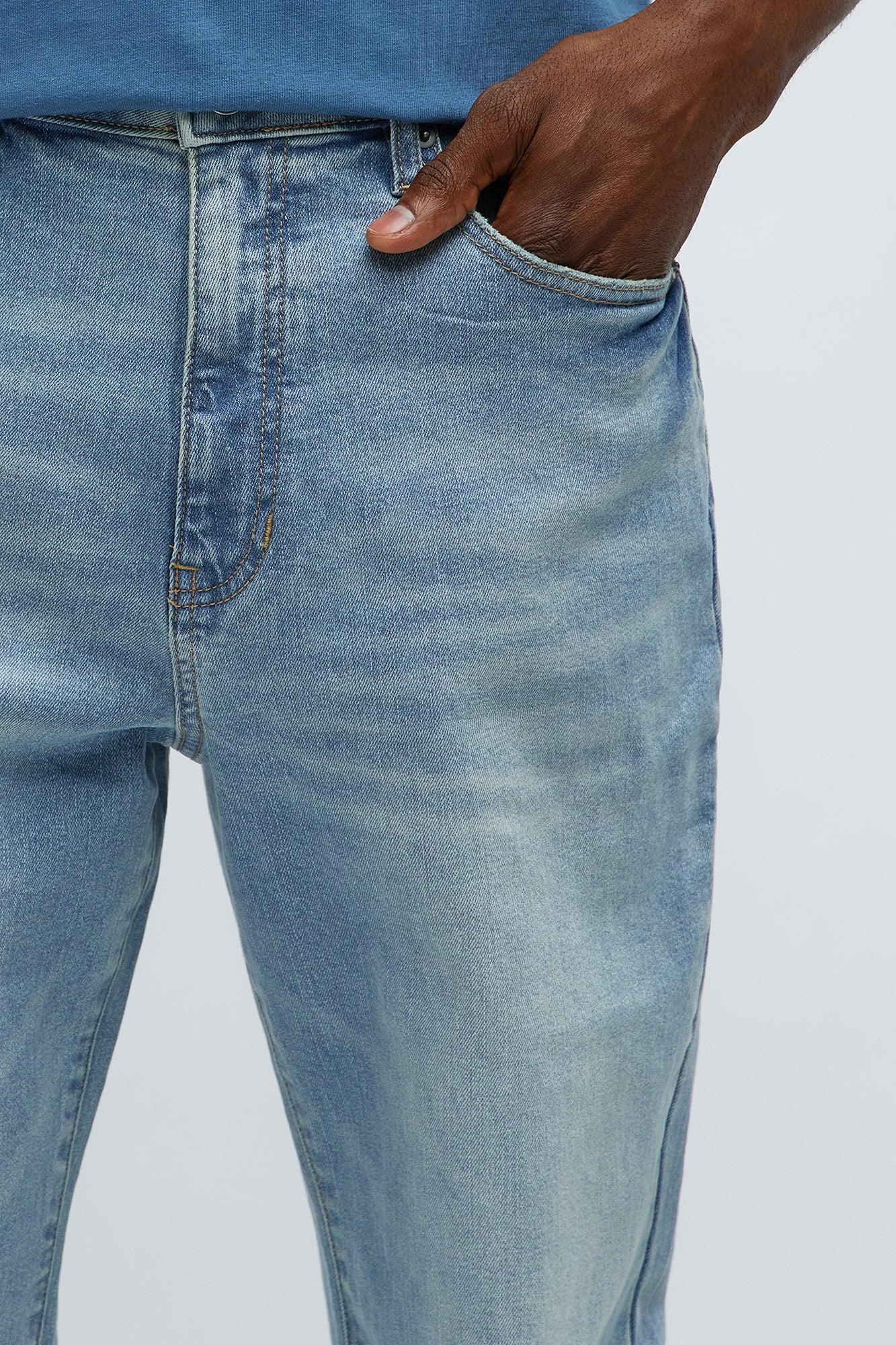 Stacked Slim Flare Lowkey I'm Vibing Jeans - Light Blue Wash Product Image