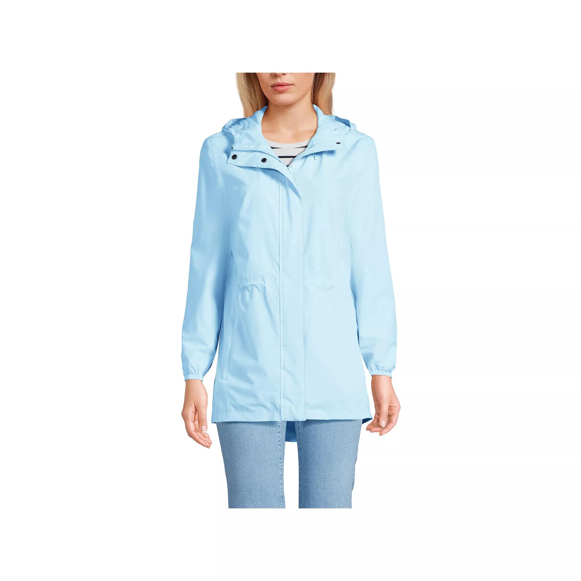 Petite Lands' End Hooded Packable Raincoat, Women's,  Product Image