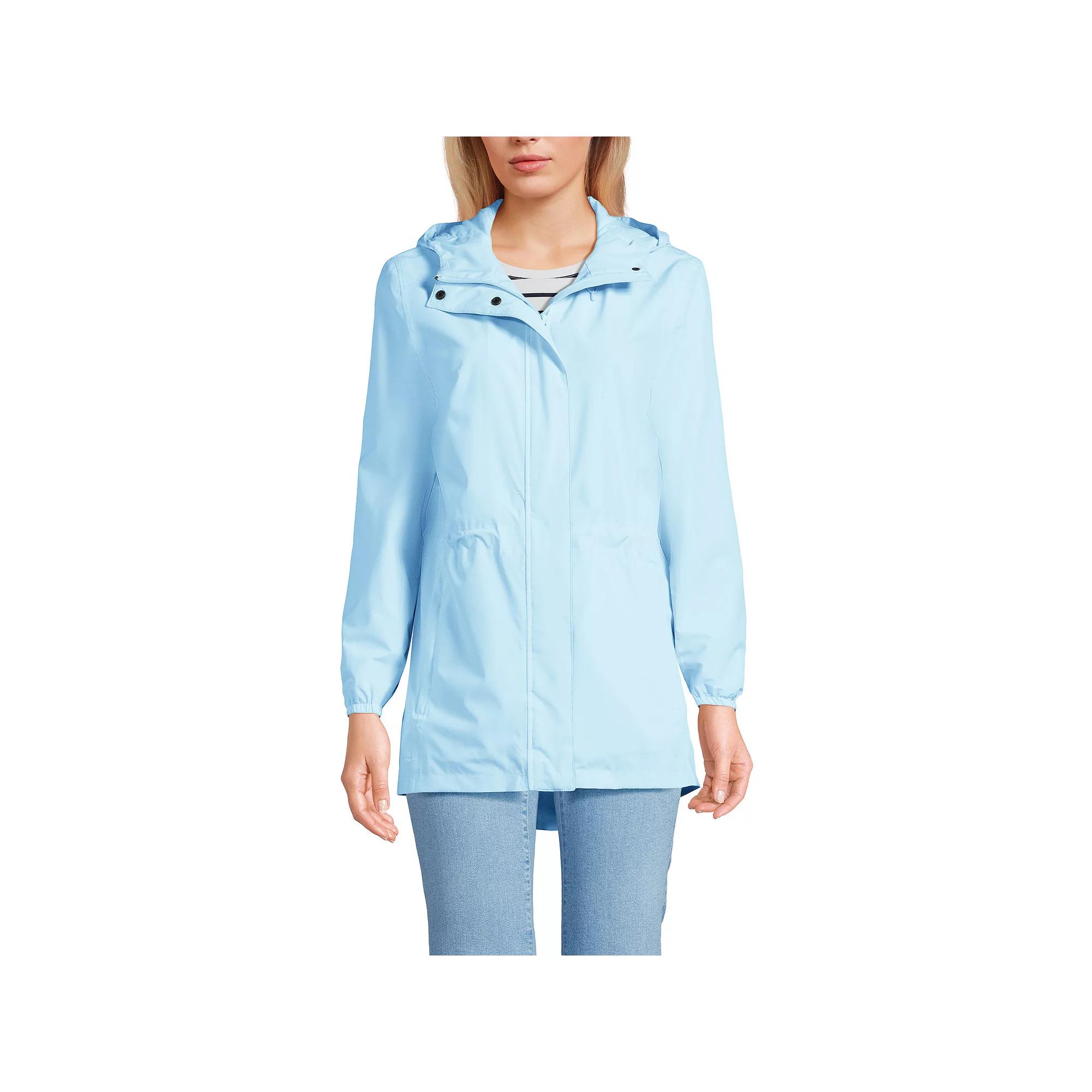 Petite Lands' End Hooded Packable Raincoat, Women's,  Product Image