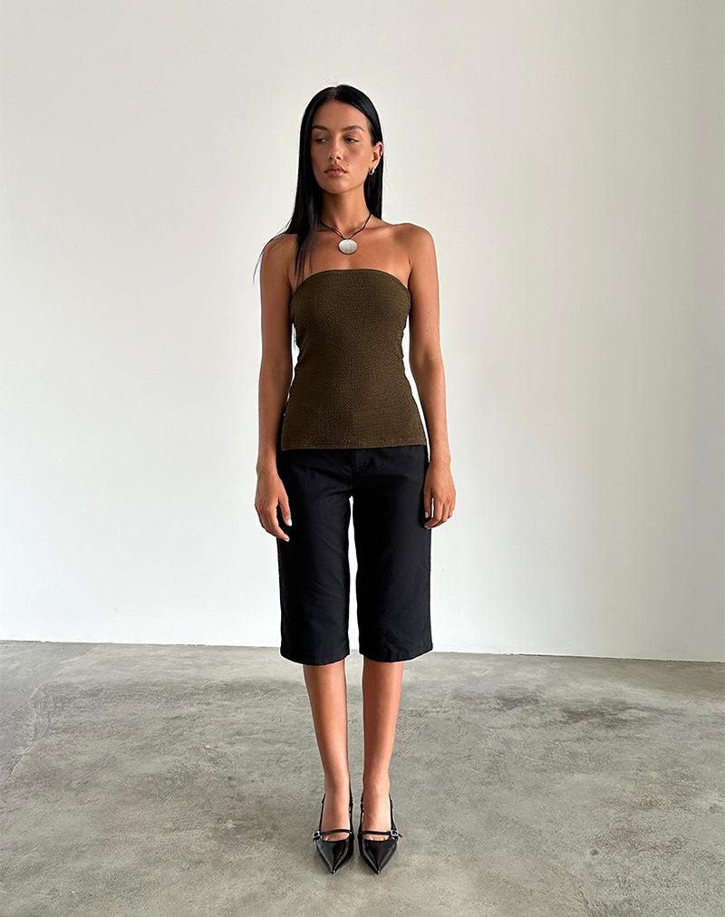Sadi Tube Top in Textured Chocolate Female Product Image