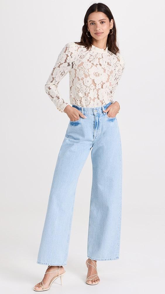 WAYF Emma Puff Sleeve Lace Top | Shopbop Product Image