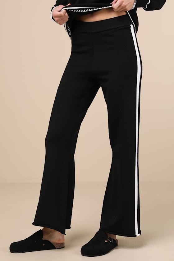 Emerson Black and White Knit Lounge Pants Product Image