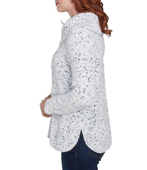 Ruby Rd. Plush Eyelash Chenille Cowl Neck Long Sleeve Sweater Product Image