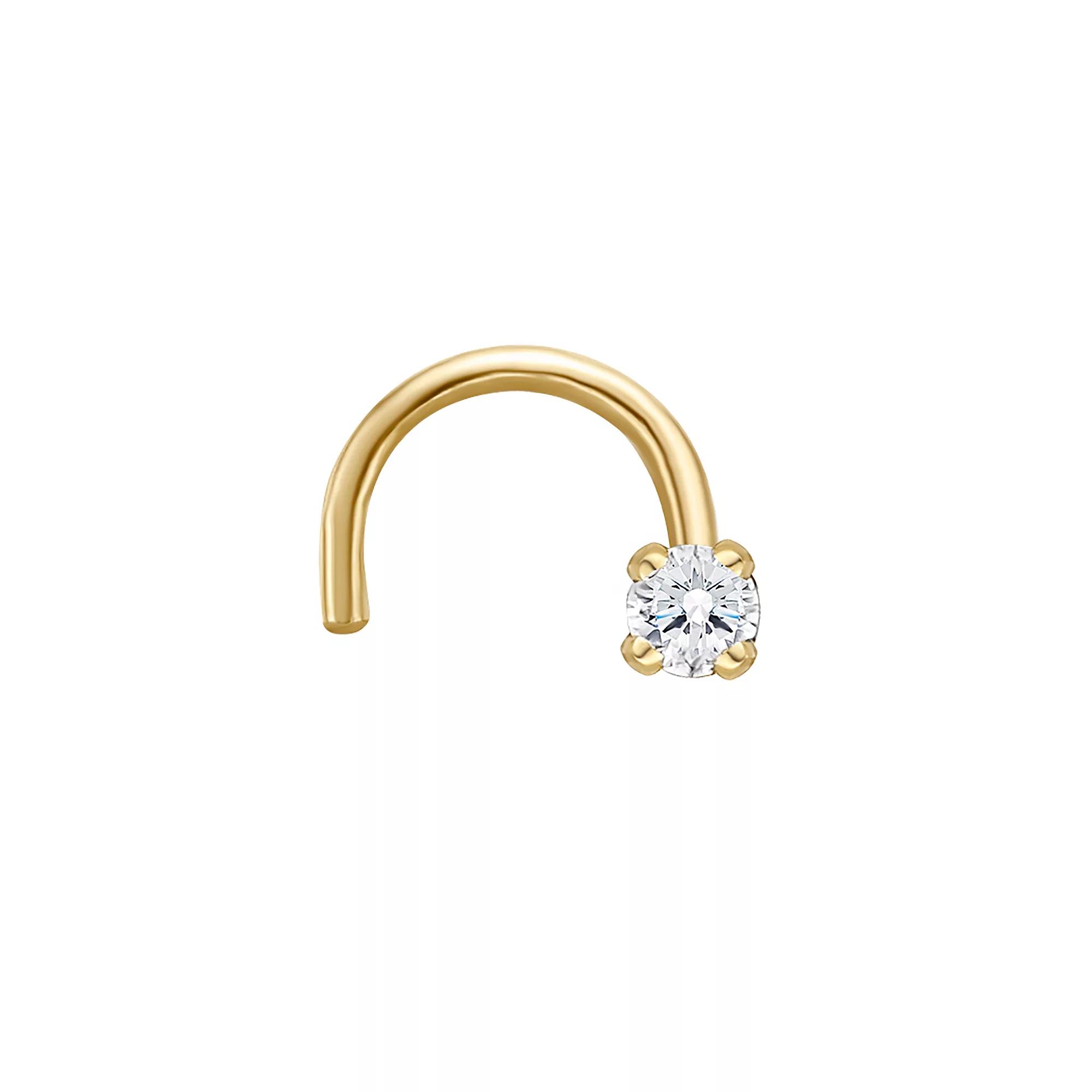 Lila Moon 14k Gold Diamond Accent Curved Nose Stud, Women's Product Image