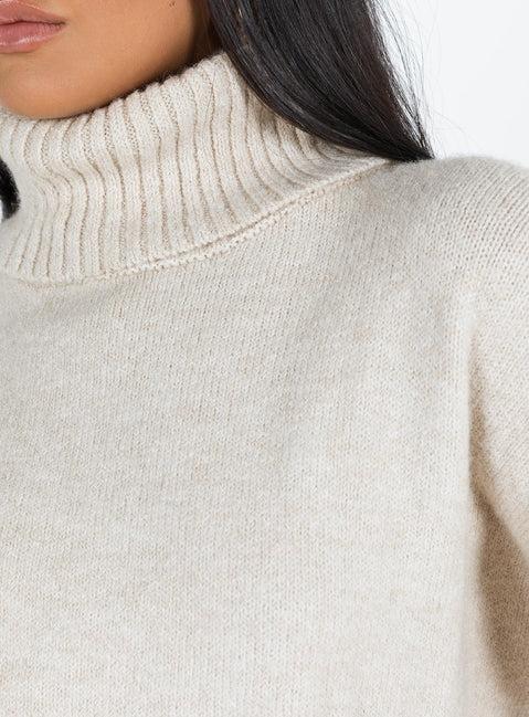 Oswin Turtleneck Sweater Oatmeal Product Image