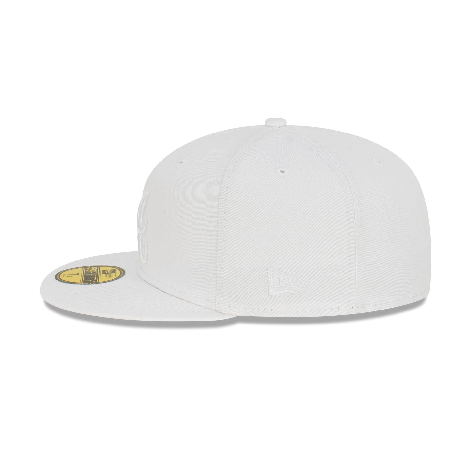 Atlanta Braves Basic White 59FIFTY Fitted Hat Male Product Image
