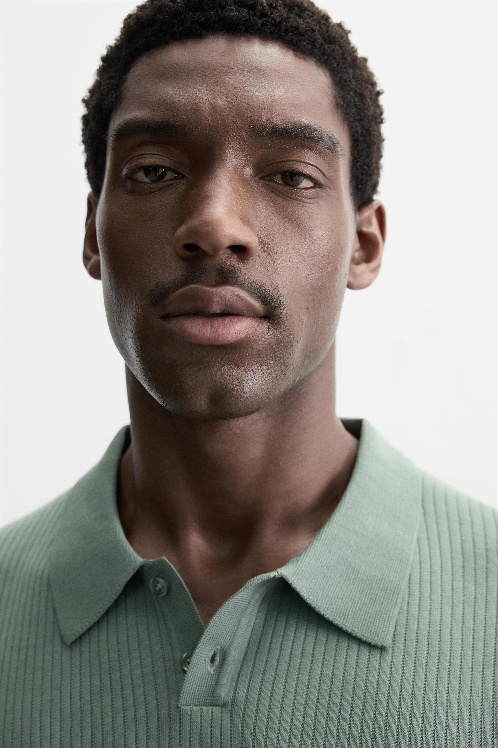 RIB KNIT POLO SHIRT Product Image