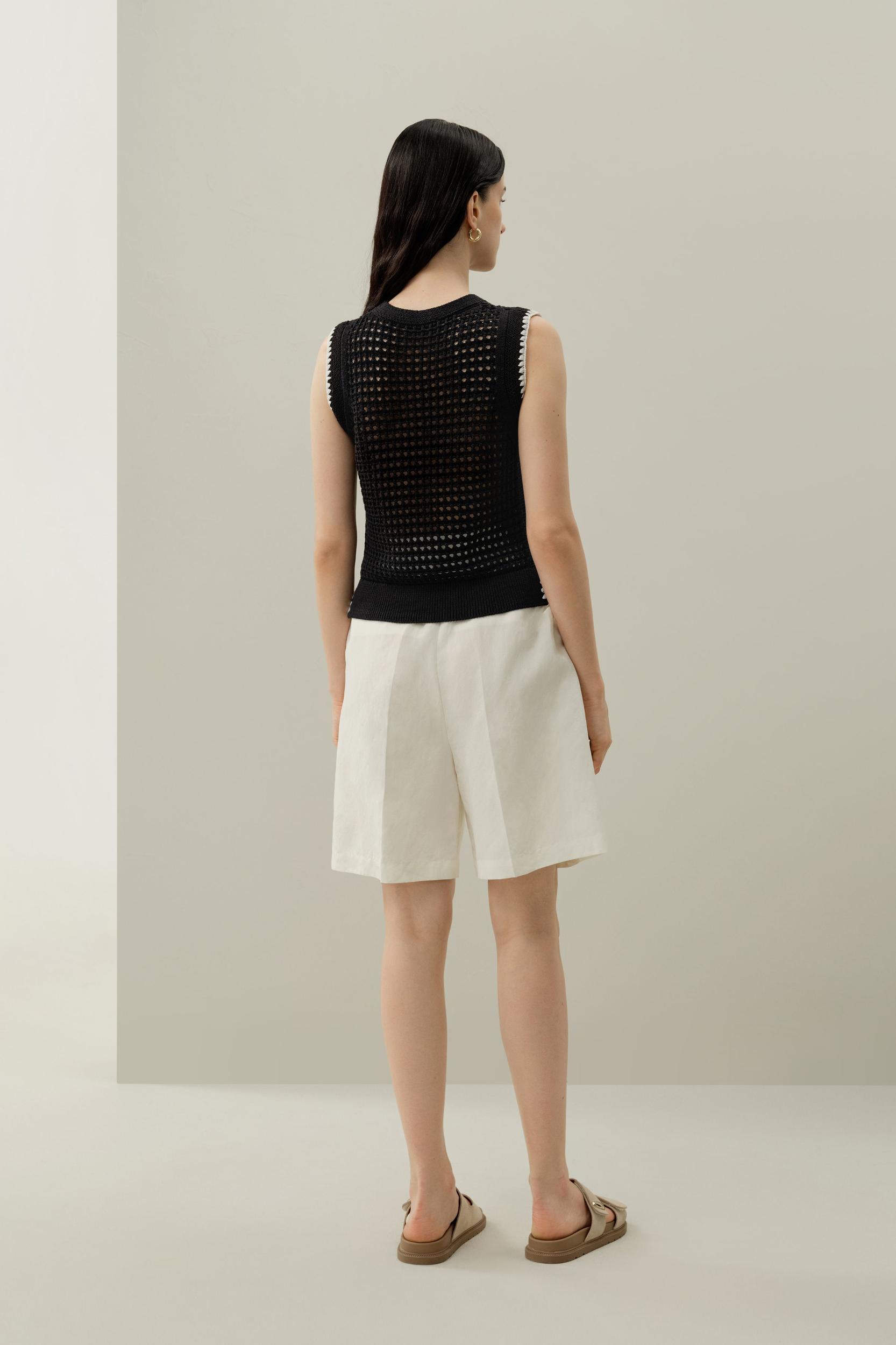 Toscana Pointelle Embroidered Vest Product Image