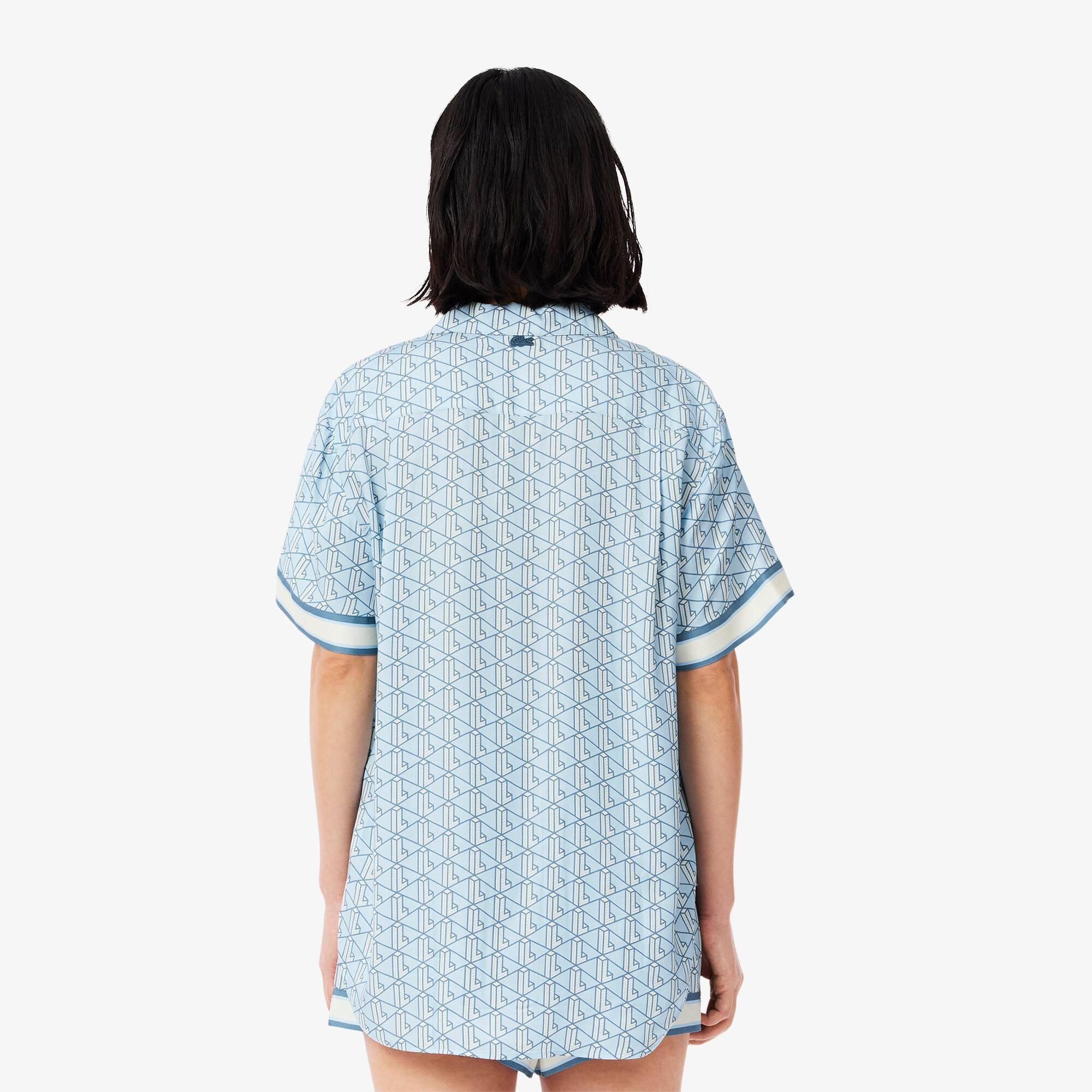 Oversized Monogram Print Shirt Product Image