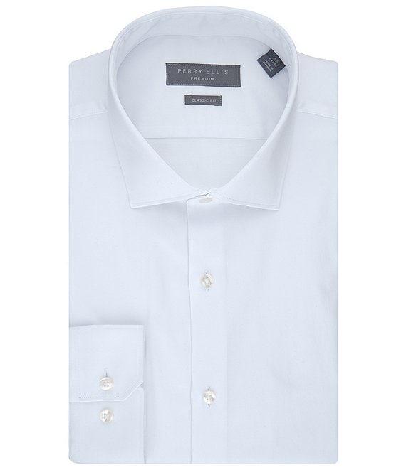 Perry Ellis Classic Fit Spread Collar Premium Luxe Sateen Dress Shirt Product Image