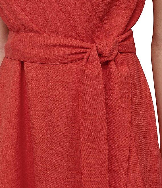DKNY by Donna Karan Short Sleeve V-Neck Wrap Midi Dress Product Image