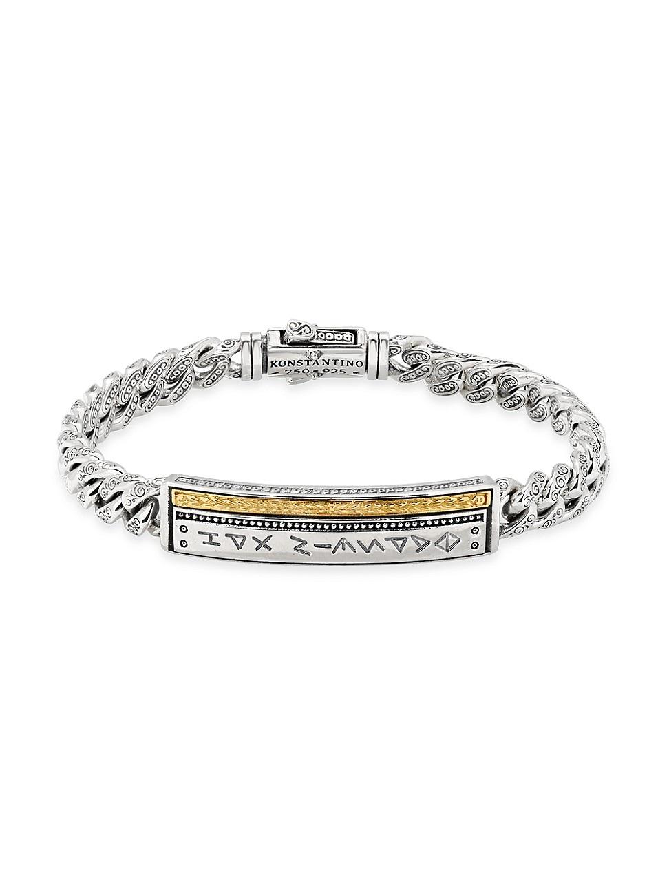 Mens Two-Tone Chain ID Bracelet Product Image