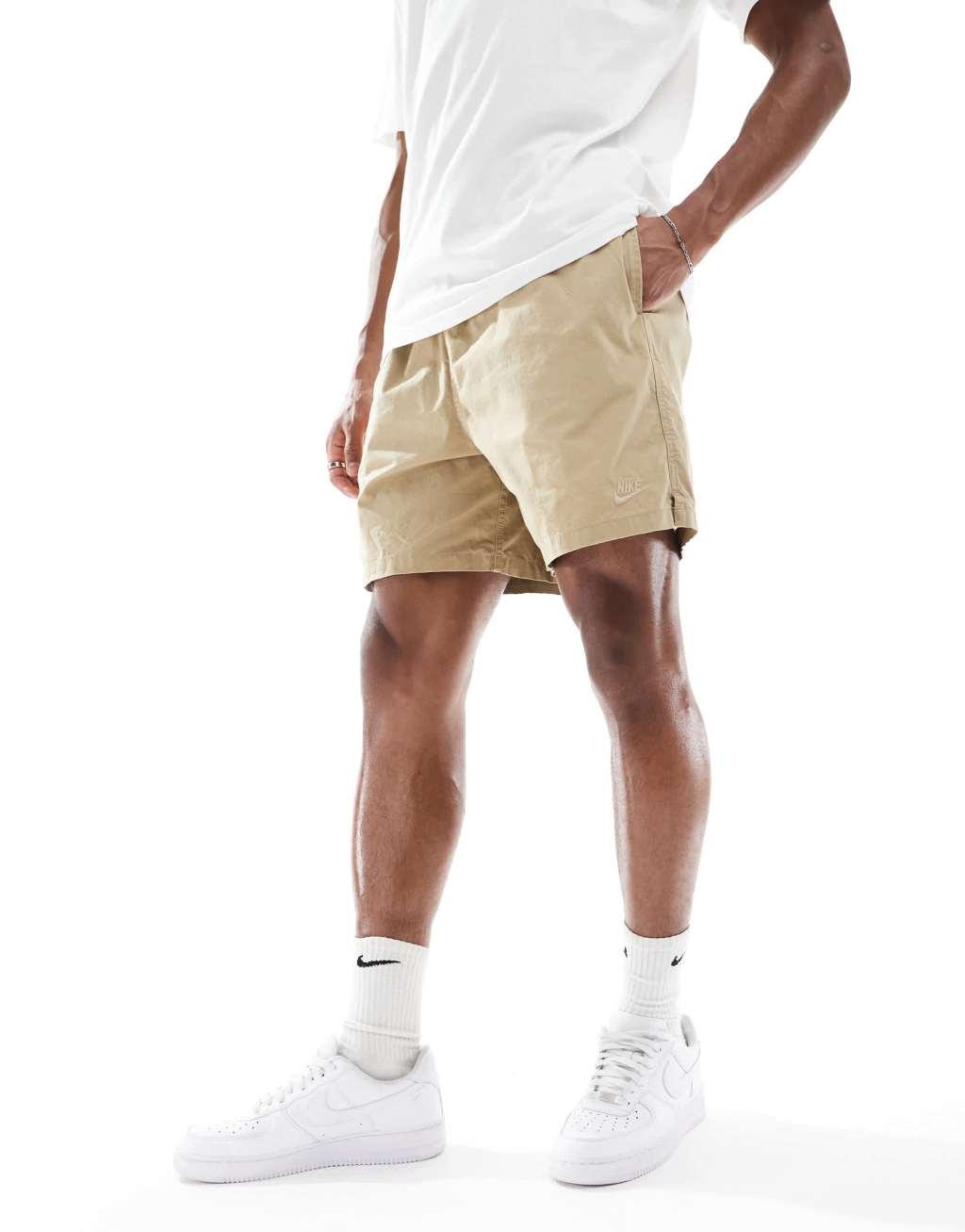 Nike Club woven shorts in beige Product Image