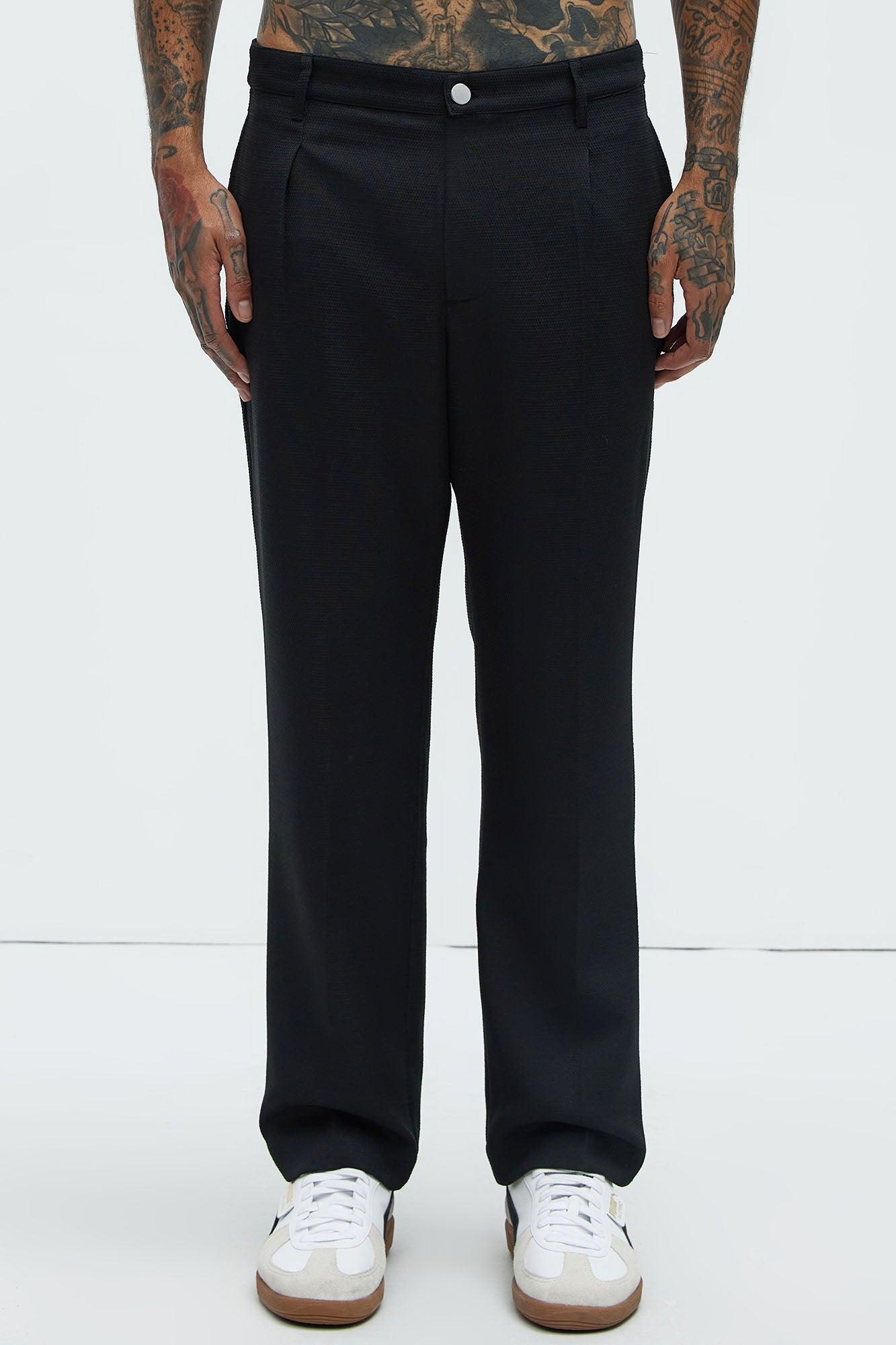 Kerr Pleated Straight Trousers - Black Product Image