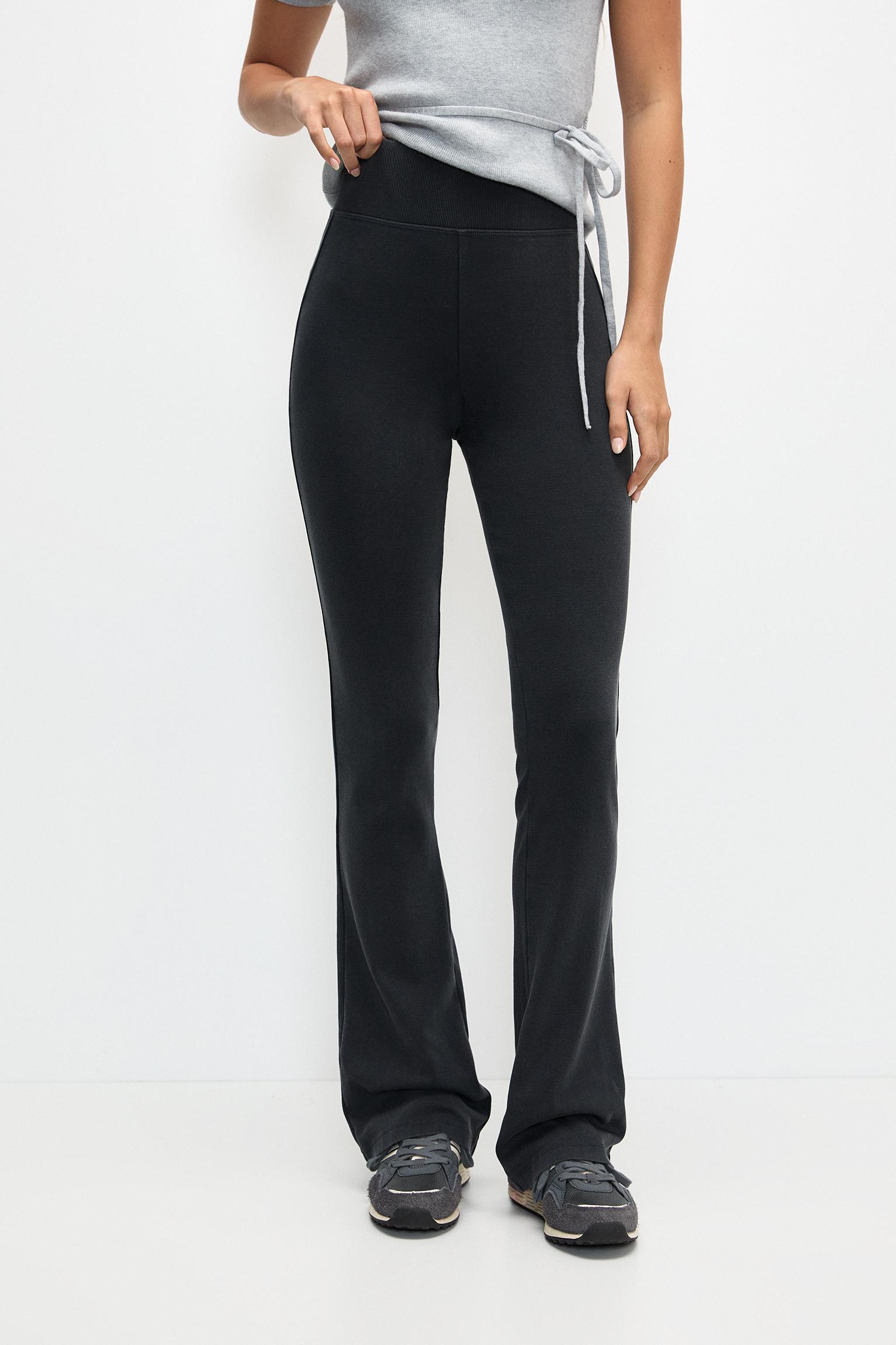 Flared pants with wide waistband Product Image