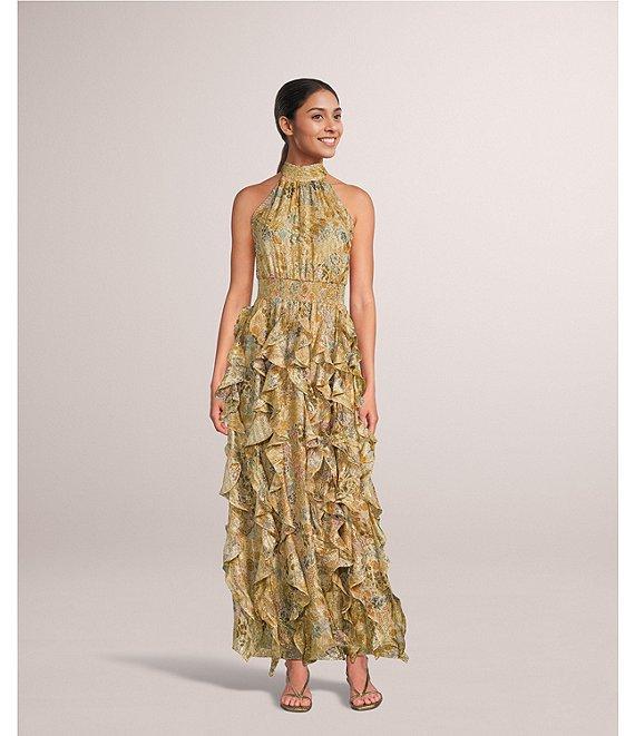 1. STATE Flounce Cascading Cathay Spice Print Maxi Dress Product Image