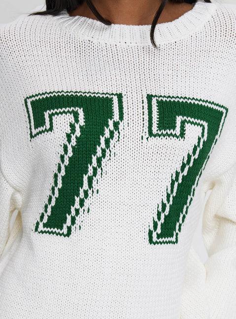 Summer 77 Knit Sweater White / Green Product Image