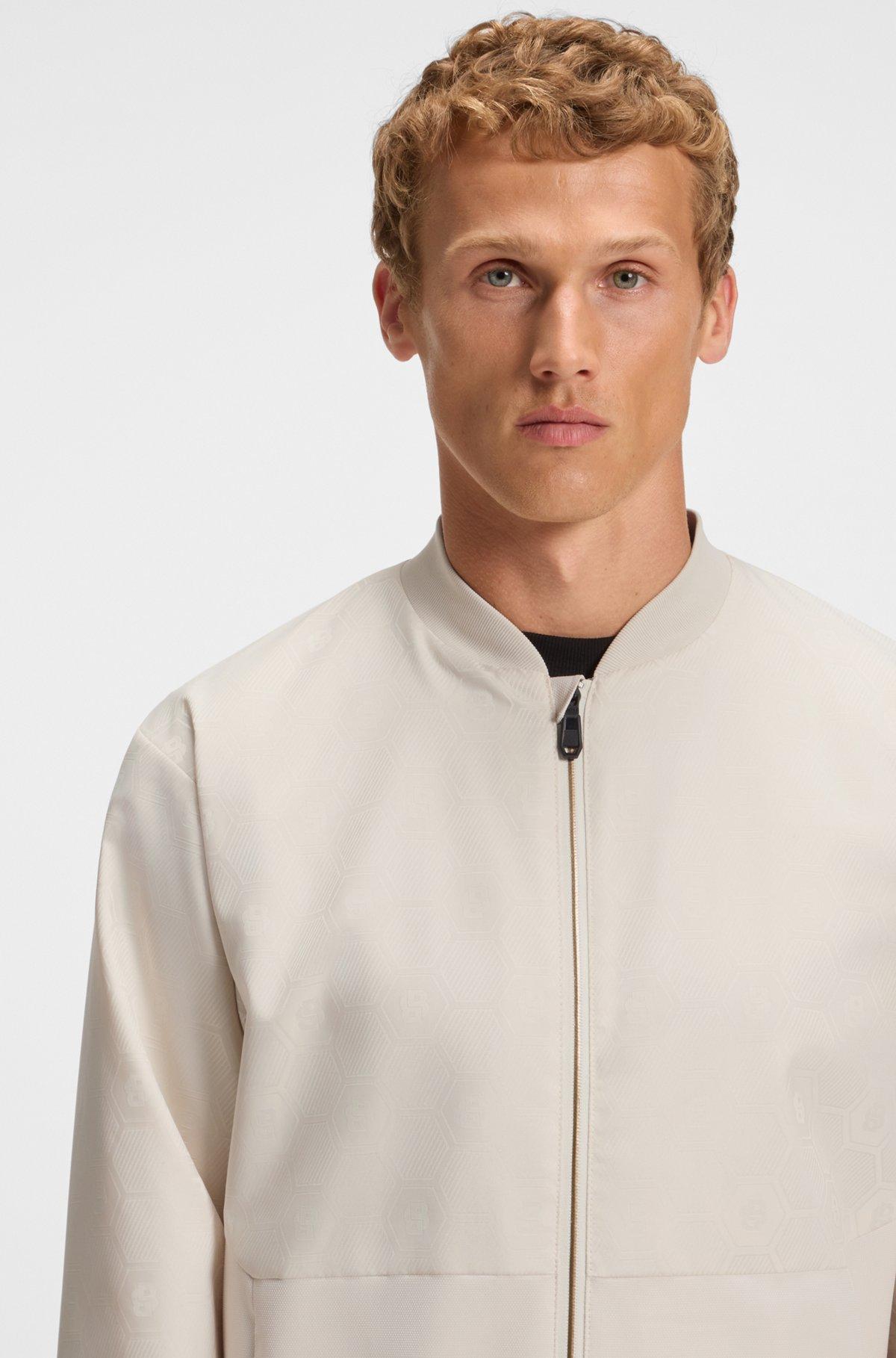 Water-repellent bomber jacket with Double B monogram jacquard Product Image