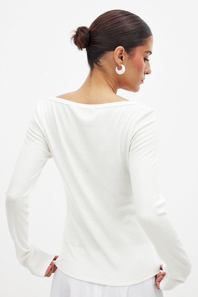 Scoop Neck Ribbed Top Product Image