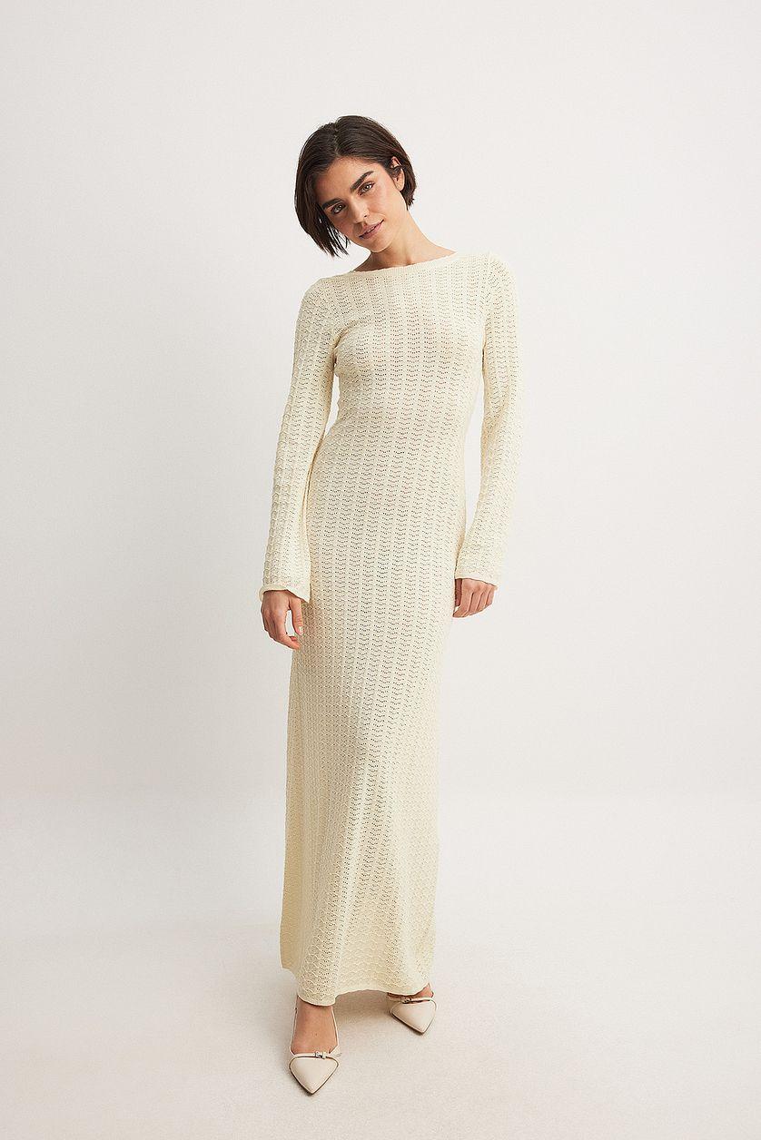 Deep Back Knitted Maxi Dress Product Image