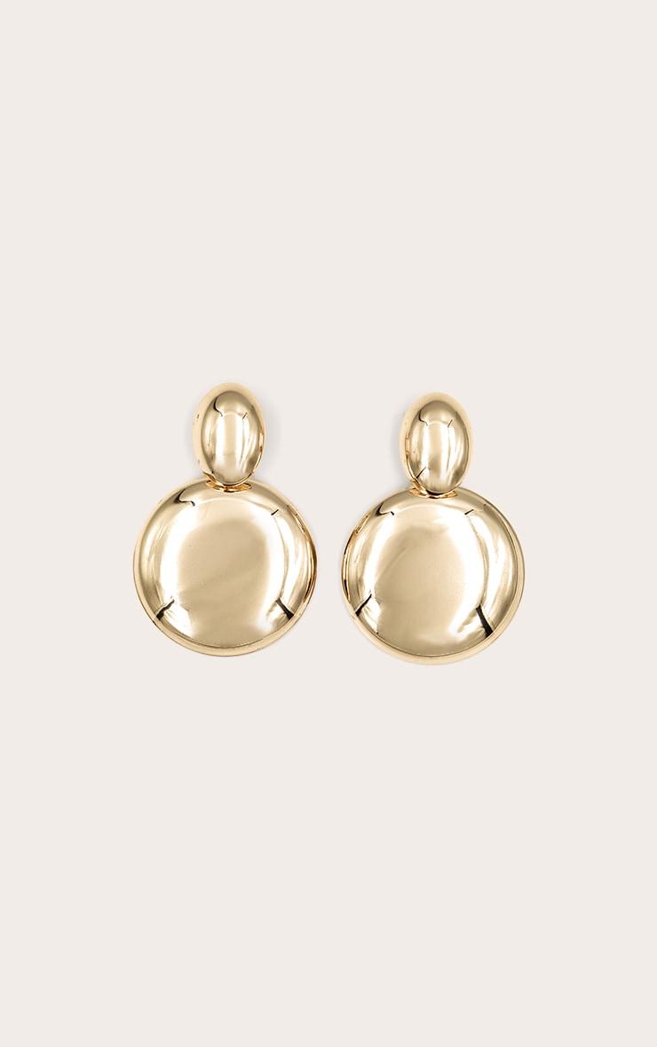 Gold Large Pebble Statement Earrings Product Image