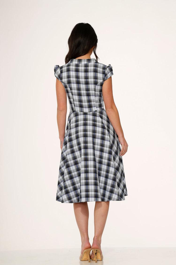 Blue Plaid Swing Dress Product Image